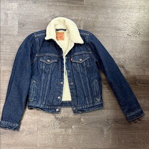 Levi's Blue Jean Jacket with Cream Lining